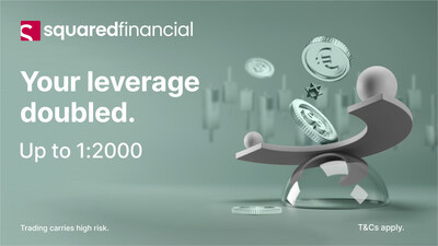 SquaredFinancial increases its leverage offering to up to 1:2000 SquaredFinancial increases its leverage offering to up to 1:2000