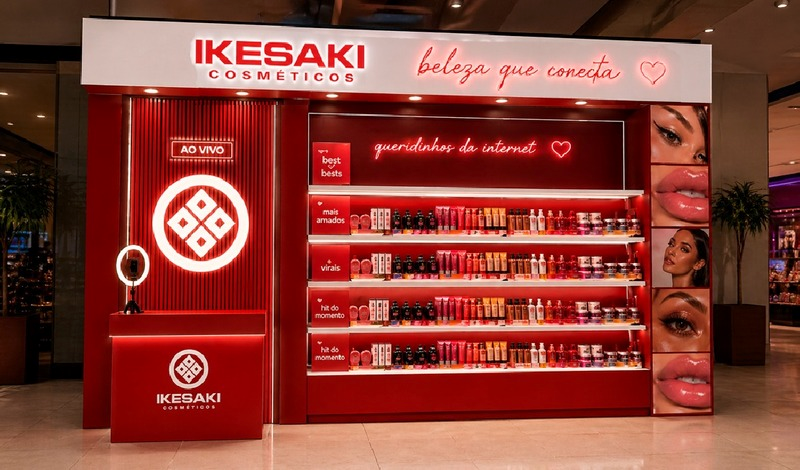 Ikesaki lan&ccedil;a 1&deg; hub live commerce de beleza em loja f&iacute;sica