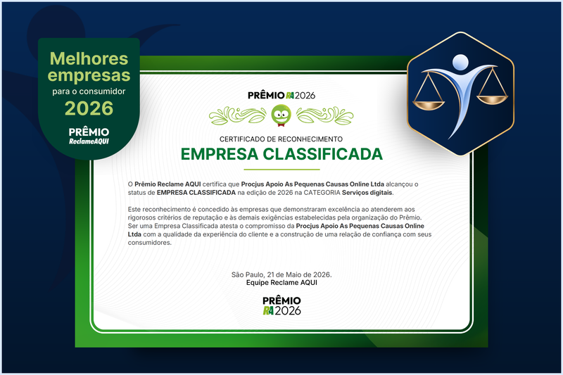 Procjus &eacute; classificada para o Pr&ecirc;mio Reclame AQUI 2026