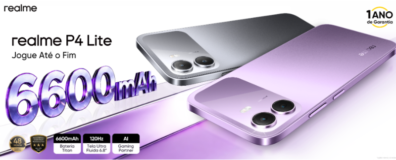 P4 Lite da realme chega ao Brasil com bateria de 6.600 mAh
